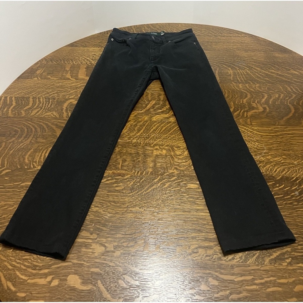 Lauren Ralph Lauren Premier Straight Jeans Womens 4 Black Mid Rise Denim